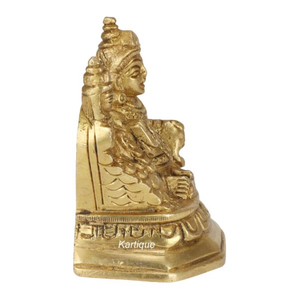 Kartique Brass Lord of Treasure Wealth Maharaj Kuber Laxmi Murti Statue for Tijori Locker Money Safe Kubera Idol for Maha Dosh Nivaran Prosperity Home Decor-2