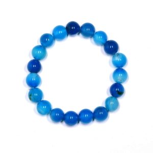 Soul Karma Blue Lace Agate Natural Onyx Lab Certified Bracelet