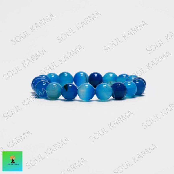 Soul Karma Blue Lace Agate Natural Onyx Lab Certified Bracelet (4)