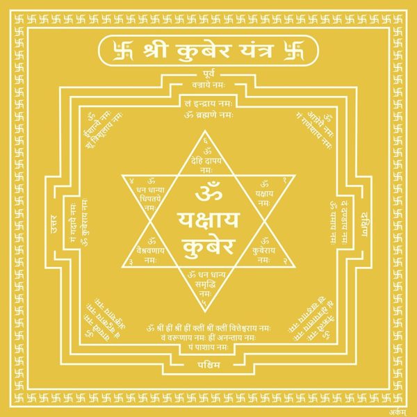 ARKAM Kuber Yantra_Kubera Yantra - Gold Plated Copper - (4 x 4 inches, Golden)-0