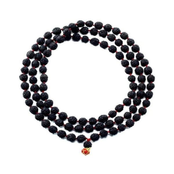 ASTRODIDI Black 5 Mukhi Rudraksha Mala Original Panch Mukha Mala 108+1 Beads for Men and Women-2