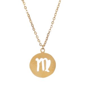 GoldNera Kanya Virgo Gift Necklace Astrology Pendant Charm Minimal Pendant Necklace with Chain For Girls-0