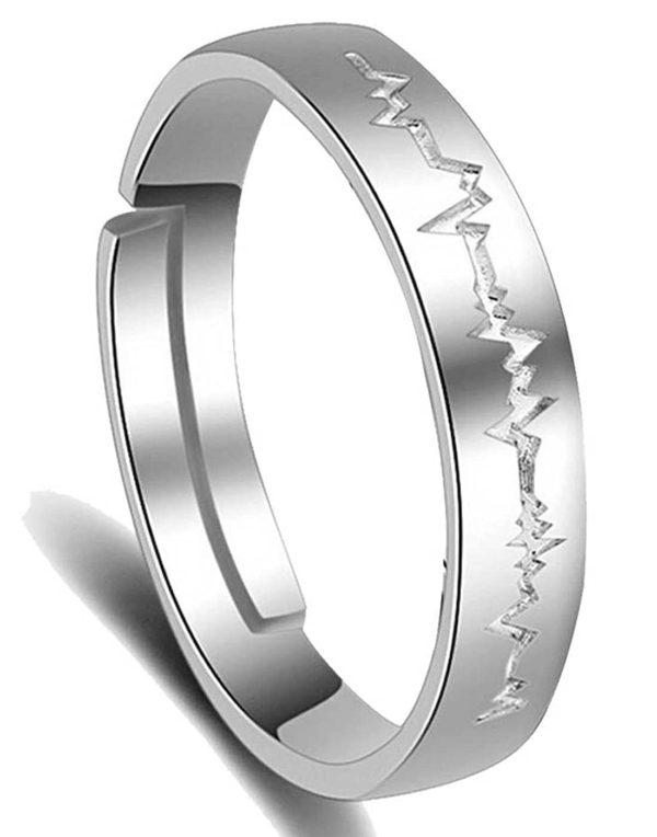 Karatcart Platinum Plated Elegant Adjustable Band Ring for Men(Silver)-0