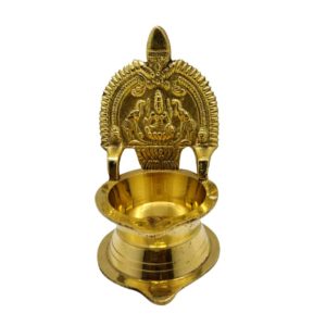 Ziaon Madurai SRI MEENAKSHI Pure Brass Golden Ashtalakshmi Vilakku_Diya_Lamp-0