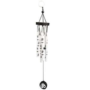 Tej Gifts Feng Shui Metal 5 Pipes Wind Chime with Om for Positive Energy